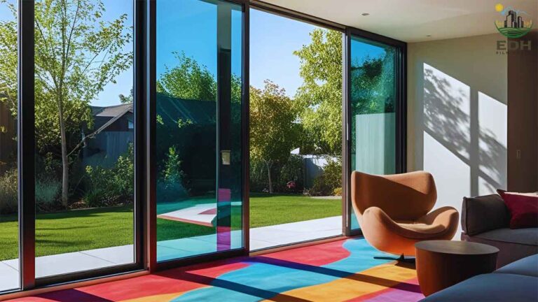 Bright home interior with home window tinting to reduce sun glare and heat.
