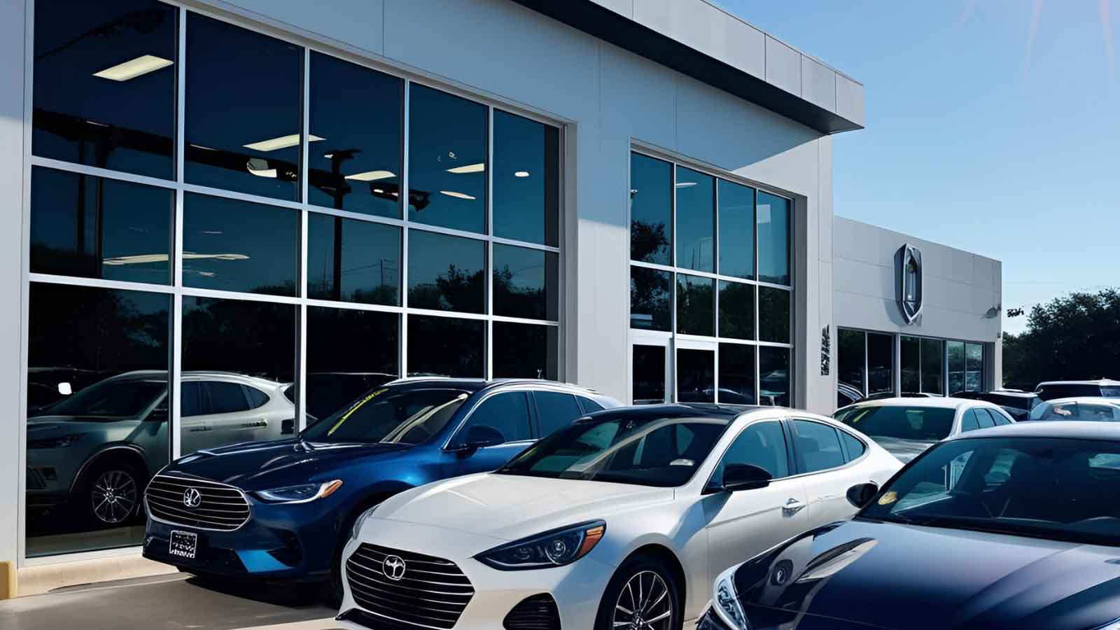 Sun-controlled showroom glass using window tinting in Arlington, TX 